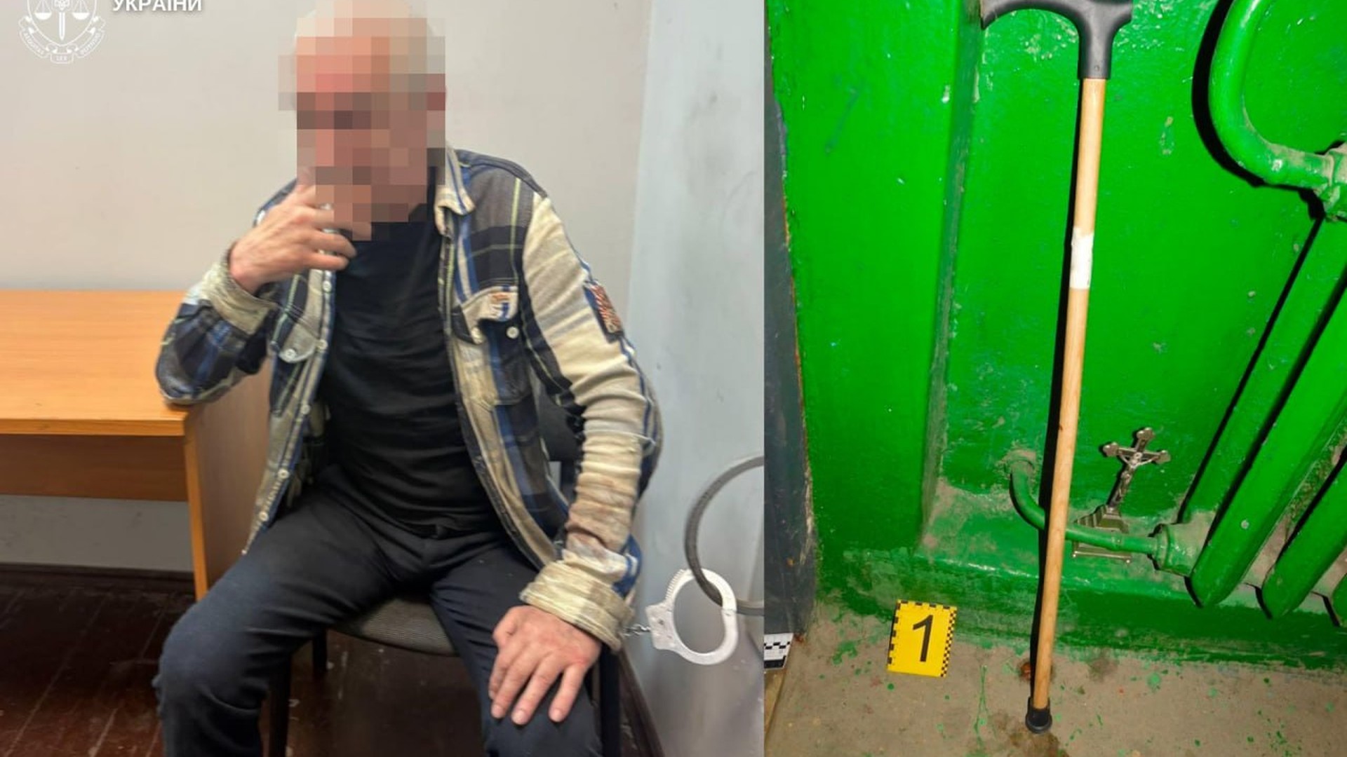 Патрульний поліцейський, якого 65-річний пенсіонер ударив тростиною по голові у під'їзді будинку на вулиці Шевченка у Львові