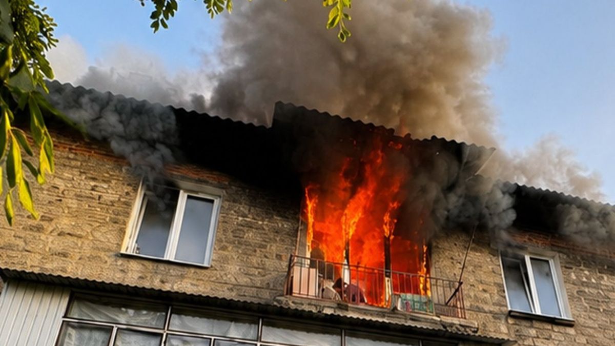 Рятувальники ДСНС гасять пожежу в триповерховому житловому будинку в місті Шептицькому — загинули двоє людей