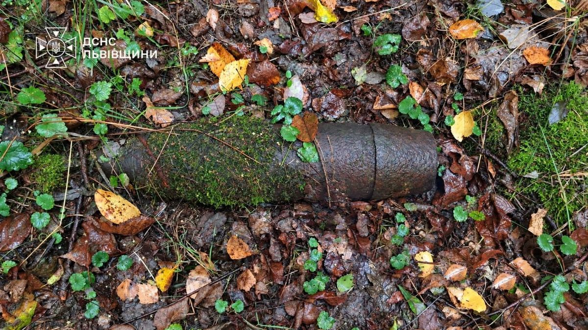 Сапери ДСНС Львівщини знищують 152-мм артилерійський снаряд часів Другої світової, знайдений у лісі поблизу села Руда Стрийського району
